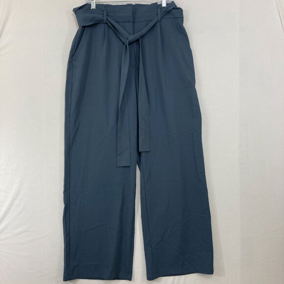 New Halara size XL Blue Gray Comfy High Rise Soft Flowy Belted Wide Leg Pants - Picture 1 of 11